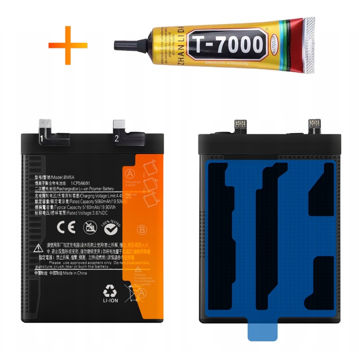 BM5A akkumulátor + RAGASZTÓ Xiaomi Redmi Note 11 Pro (Kína) 5160 mAh akkumulátorhoz