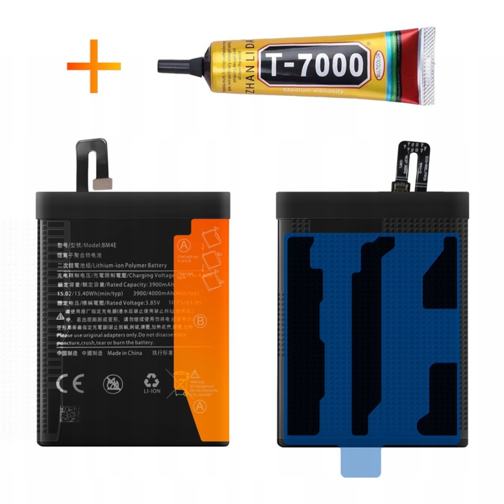 BM4E akkumulátor + T7000 ragasztó Xiaomi Pocophone F1 Poco F1 4000mAh akkumulátorhoz
