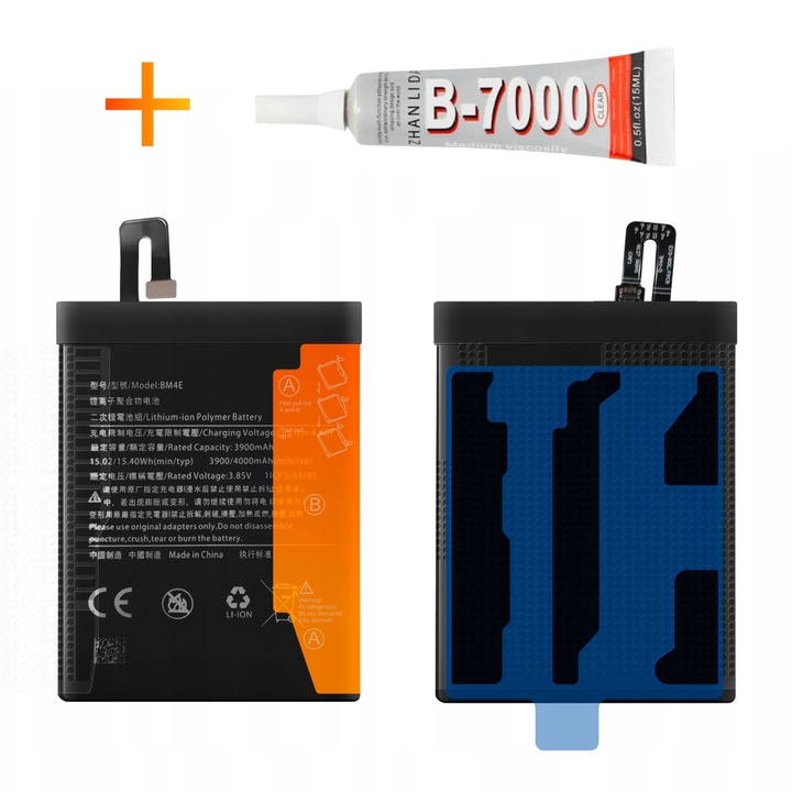 Baterie BM4E + KLEJ B7000 pentru Xiaomi Pocophone F1 Poco F1 4000mAh Akumulator