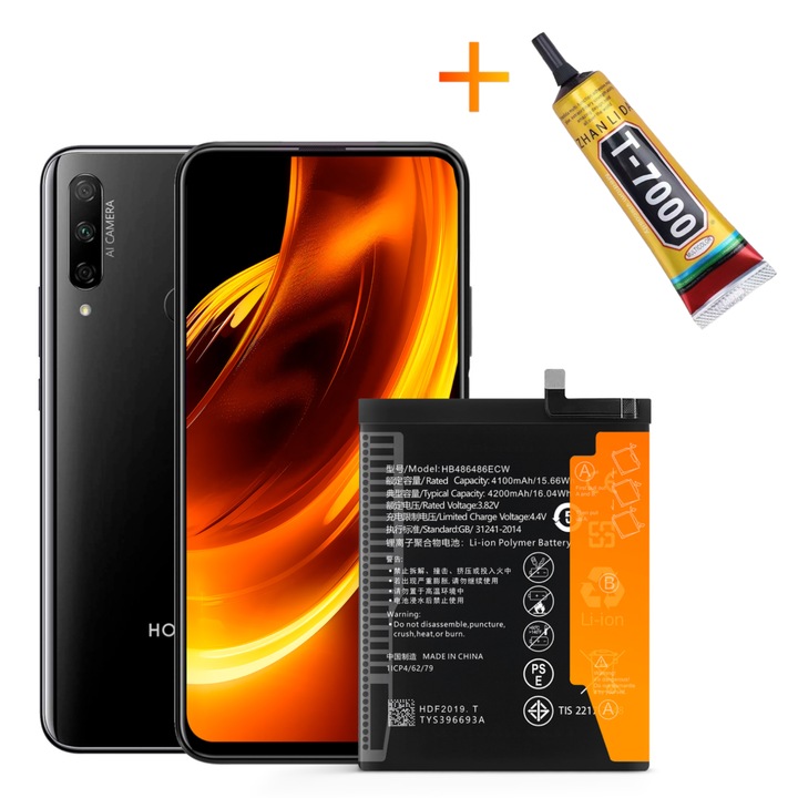 HB486486ECW akkumulátor + T7000 ragasztó Huawei P30 Pro 4200 mAh-hoz