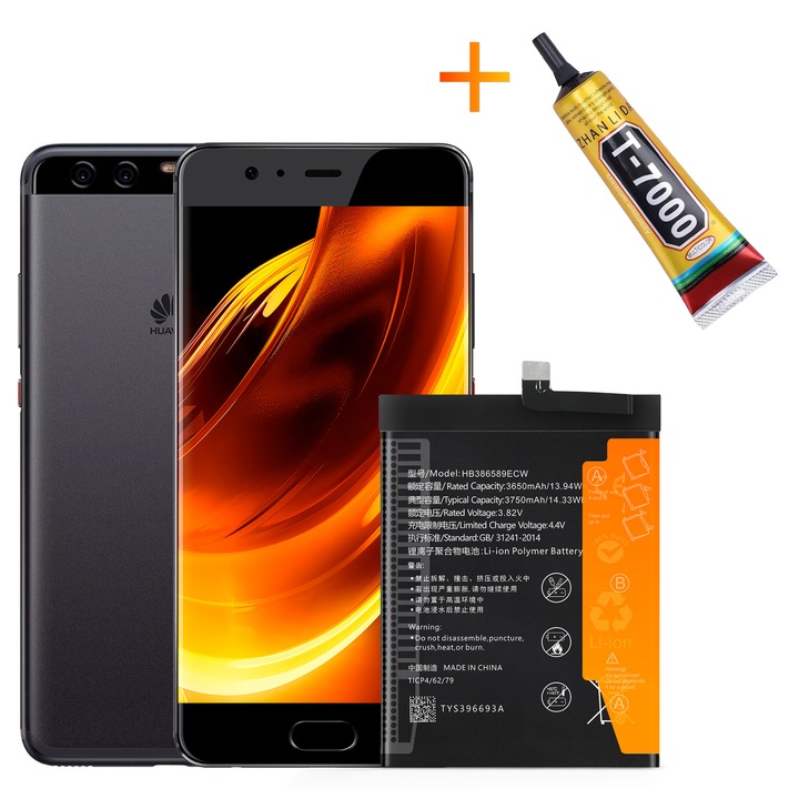 HB386589ECW akkumulátor + T7000 ragasztó Huawei Mate 20 Lite 3750 mAh Akkumulátorhoz
