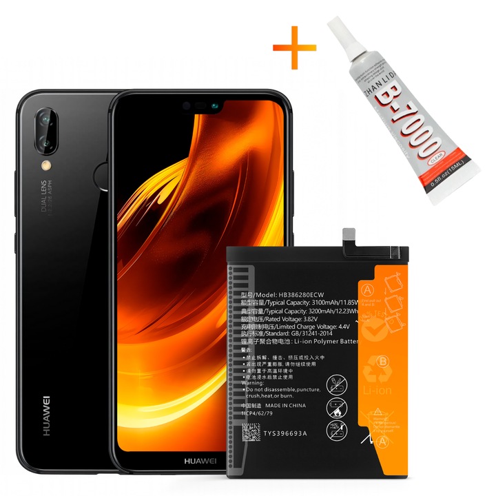 Baterie HB386280ECW + KLEJ B7000 pentru Huawei P10 Honor 9 3200 mAh Akumulator