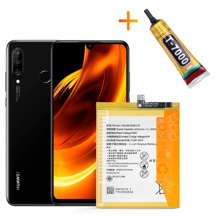 HB396285ECW akkumulátor + T7000 RAGASZTÓ Huawei P20 Honor 10 3400 mAh Akkumulátorhoz