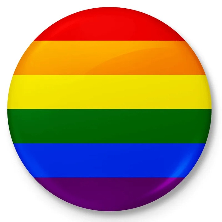 Pin with LGBT, metallic, colorful