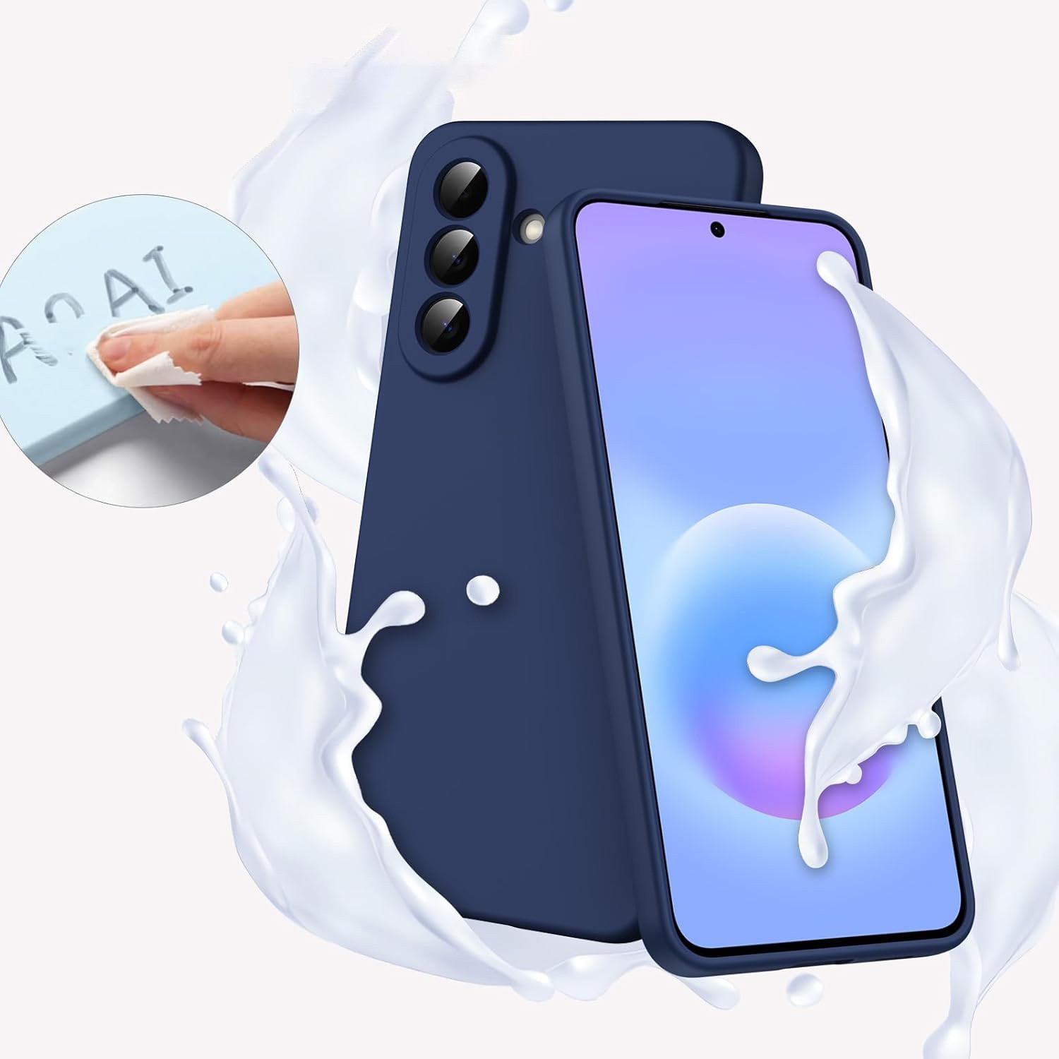 Husa Soft Touch, slim, ALC Mobile, anti soc, compatibila cu Samsung Galaxy A57, Albastru Inchis Tpu