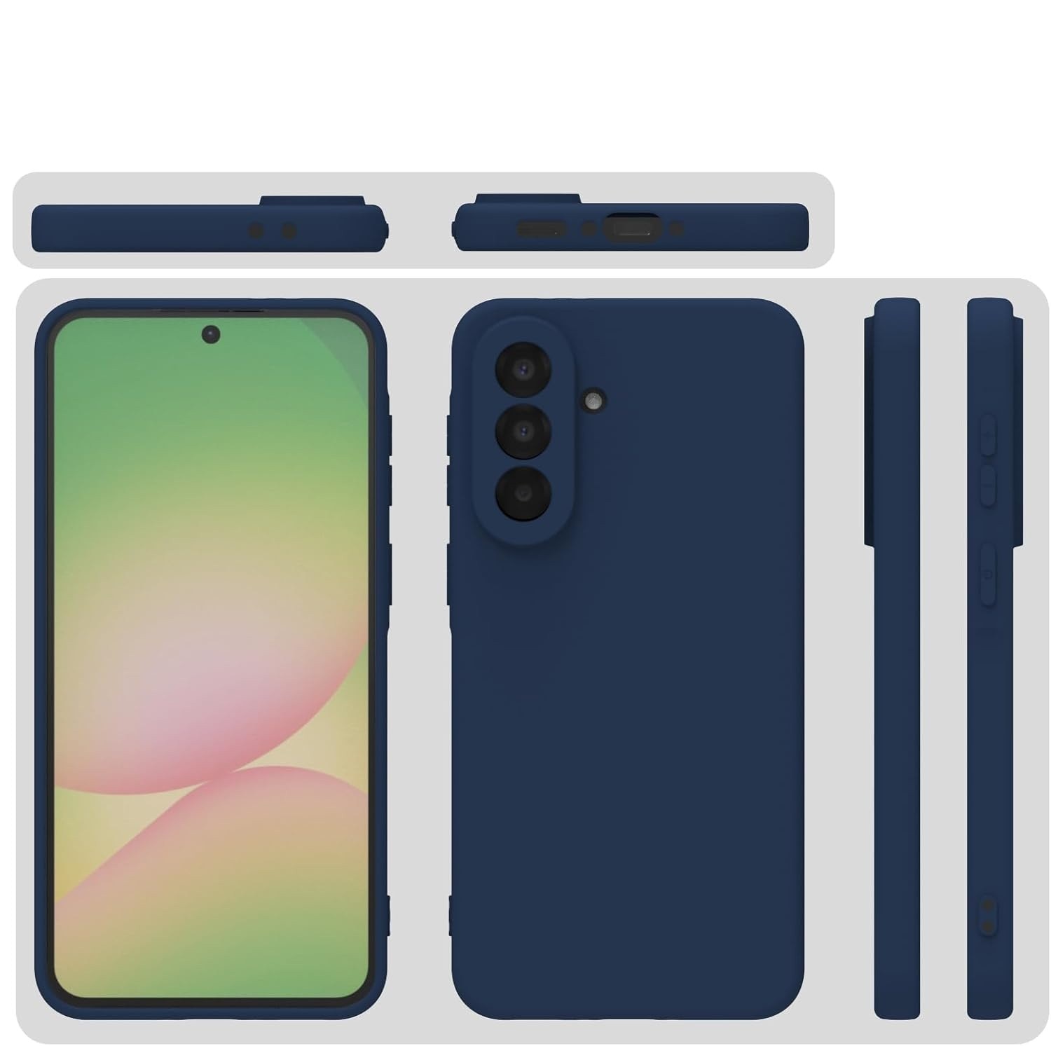 Husa Soft Touch, slim, ALC Mobile, anti soc, compatibila cu Samsung Galaxy A57, Albastru Inchis Tpu