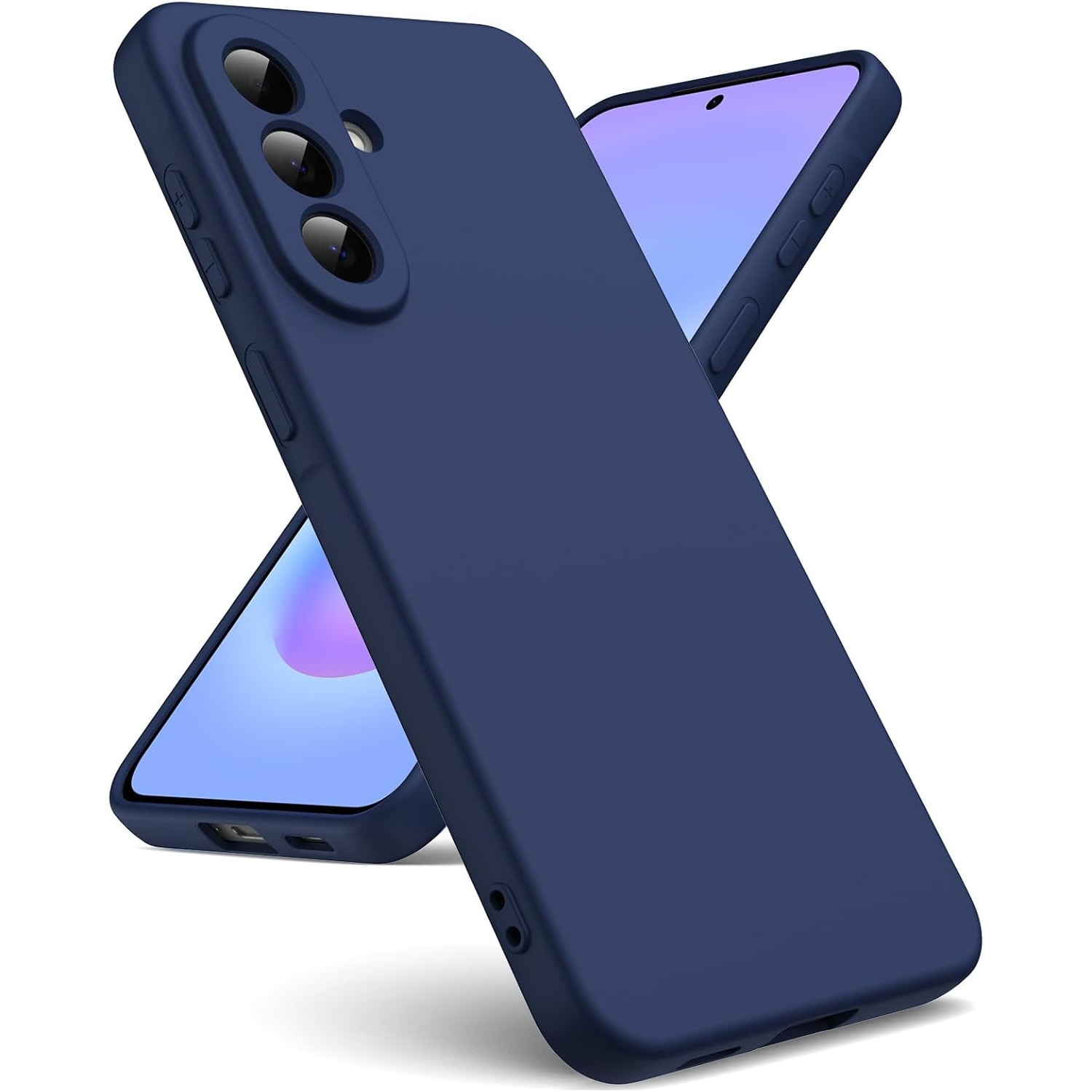 Husa Soft Touch, slim, ALC Mobile, anti soc, compatibila cu Samsung Galaxy A57, Albastru Inchis Tpu