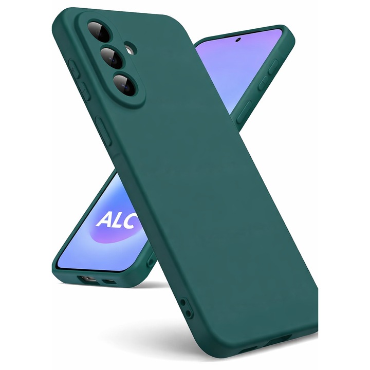 Husa Soft Touch, slim, ALC Mobile, anti soc, compatibila cu Samsung Galaxy A57, Verde Inchis Tpu