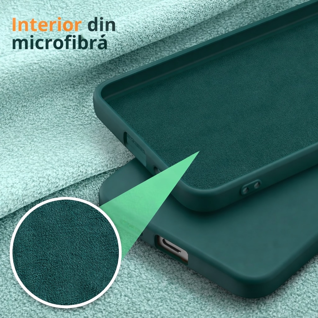 Husa Soft Touch, slim, ALC Mobile, anti soc, compatibila cu Samsung Galaxy A57, Verde Inchis Tpu