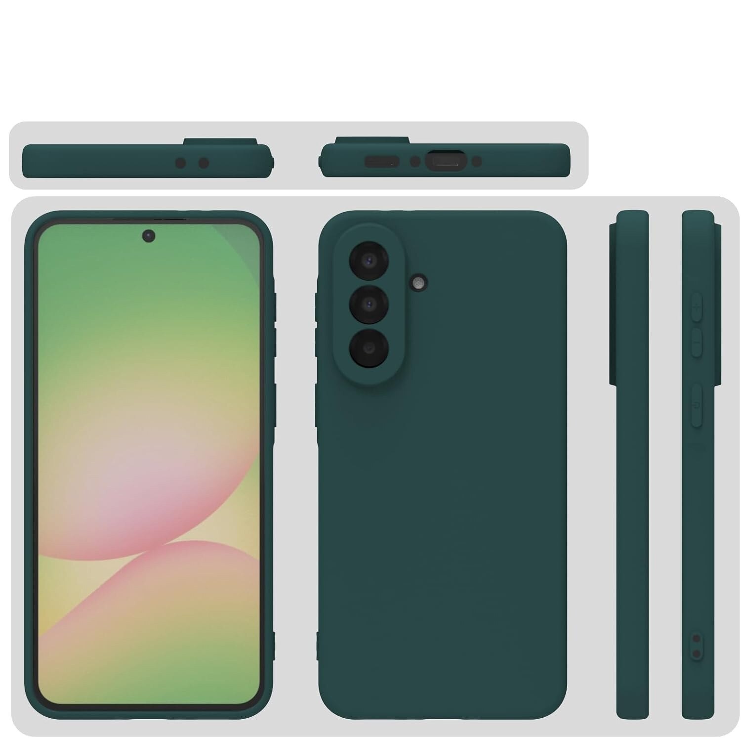 Husa Soft Touch, slim, ALC Mobile, anti soc, compatibila cu Samsung Galaxy A57, Verde Inchis Tpu