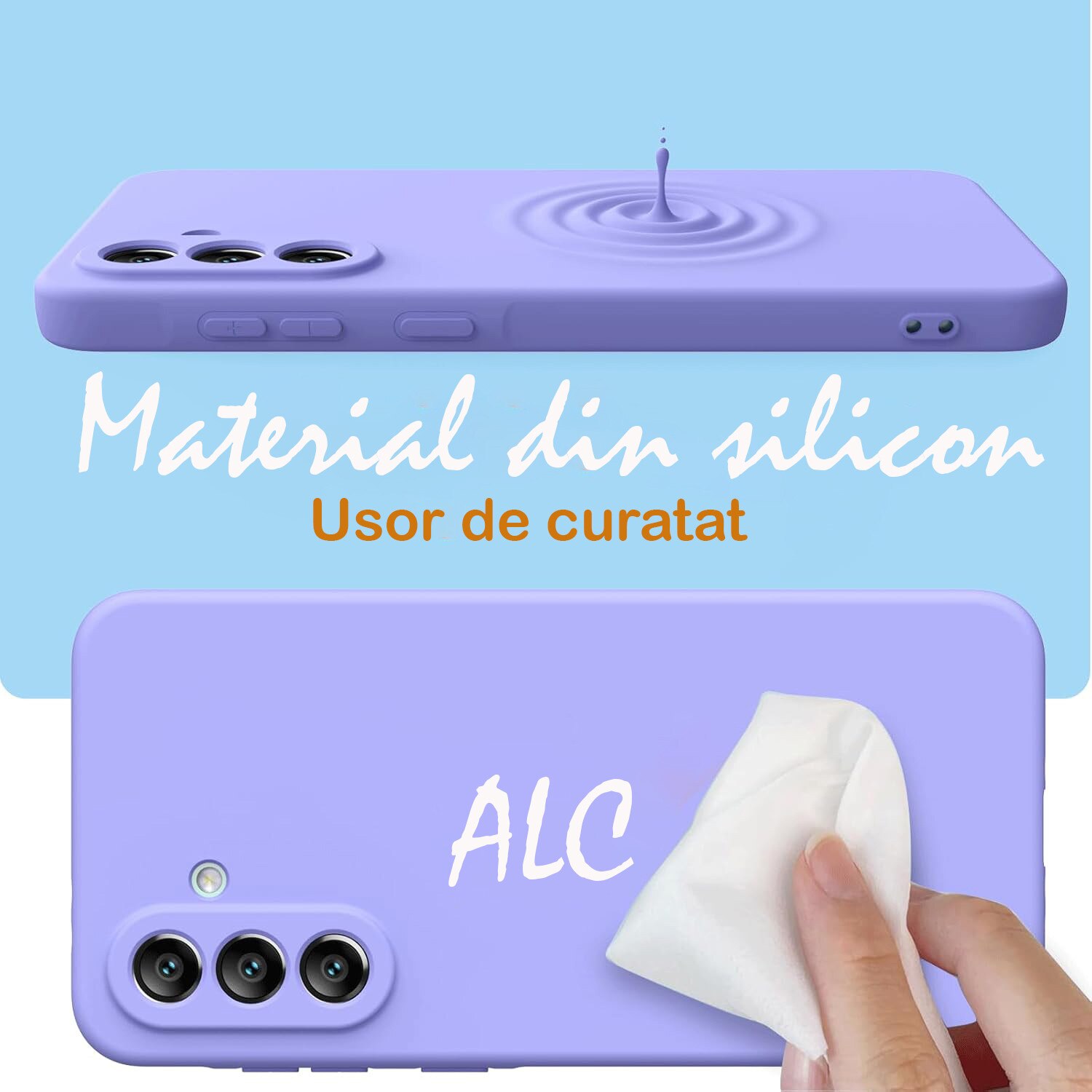 Husa Soft Touch, slim, ALC Mobile, anti soc, compatibila cu Samsung Galaxy A37, Lila Tpu