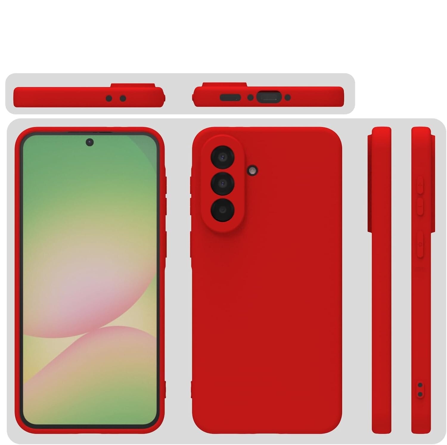 Husa Soft Touch, slim, ALC Mobile, anti soc, compatibila cu Samsung Galaxy A57, Rosu Tpu