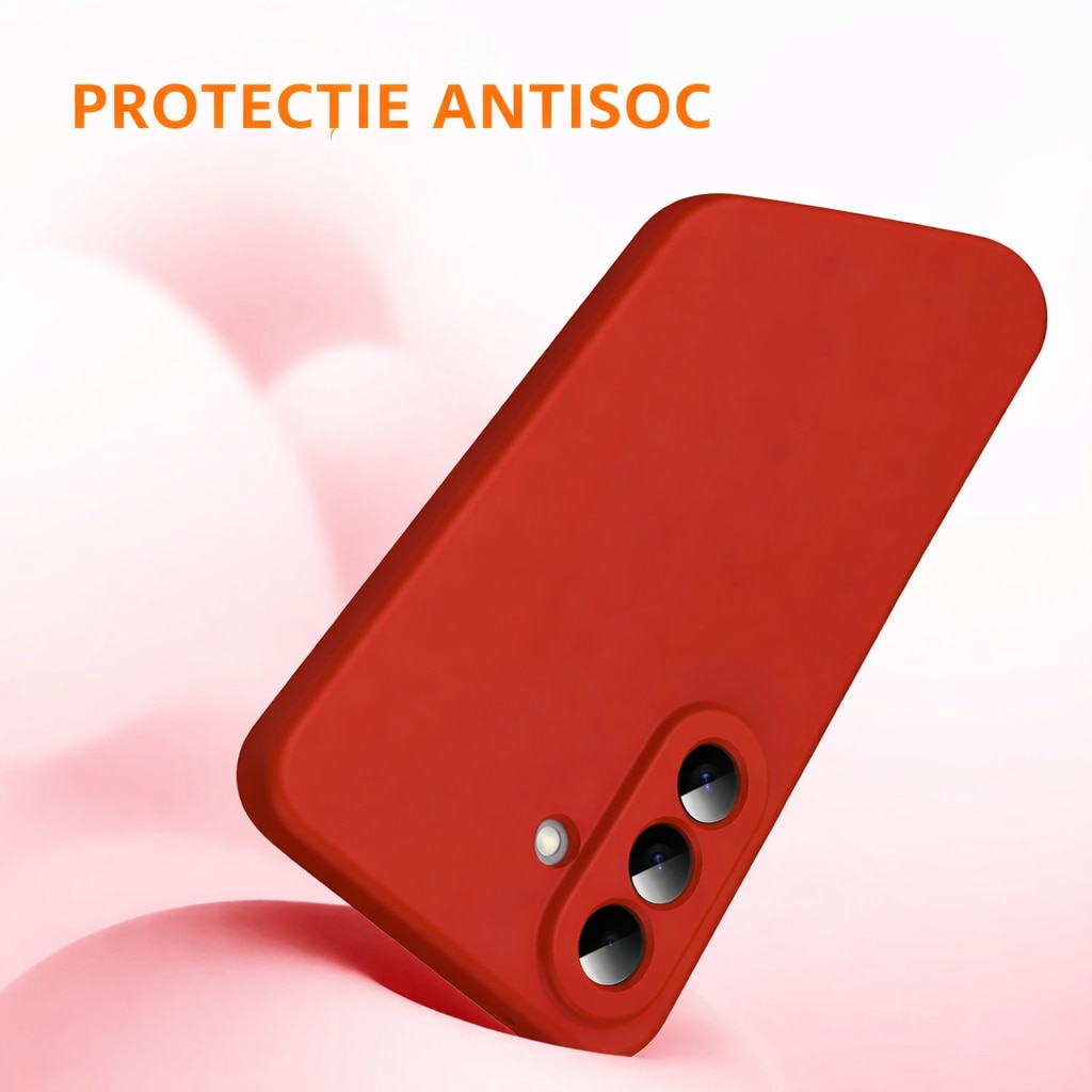 Husa Soft Touch, slim, ALC Mobile, anti soc, compatibila cu Samsung Galaxy A57, Rosu Tpu