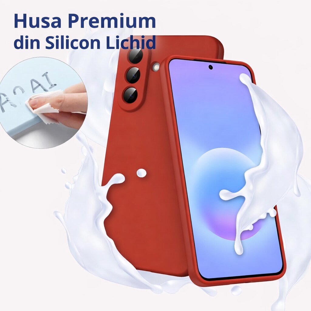 Husa Soft Touch, slim, ALC Mobile, anti soc, compatibila cu Samsung Galaxy A57, Rosu Tpu