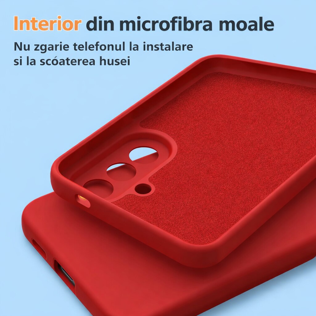 Husa Soft Touch, slim, ALC Mobile, anti soc, compatibila cu Samsung Galaxy A57, Rosu Tpu