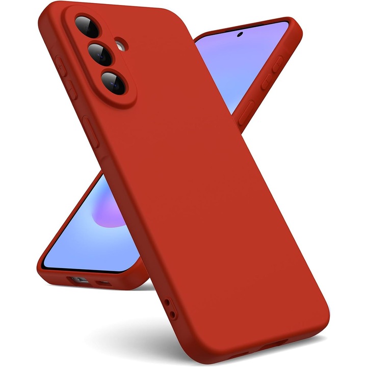 Husa Soft Touch, slim, ALC Mobile, anti soc, compatibila cu Samsung Galaxy A57, Rosu Tpu