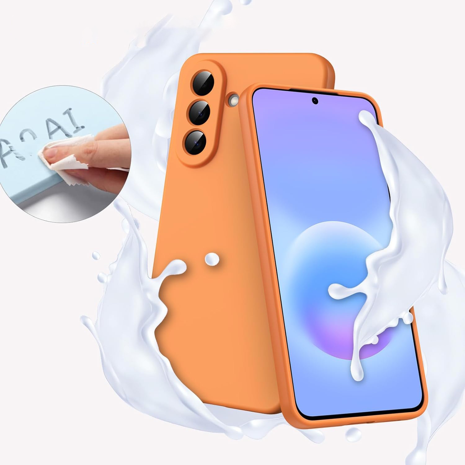 Husa Soft Touch, slim, ALC Mobile, anti soc, compatibila cu Samsung Galaxy A57, Portocaliu Tpu