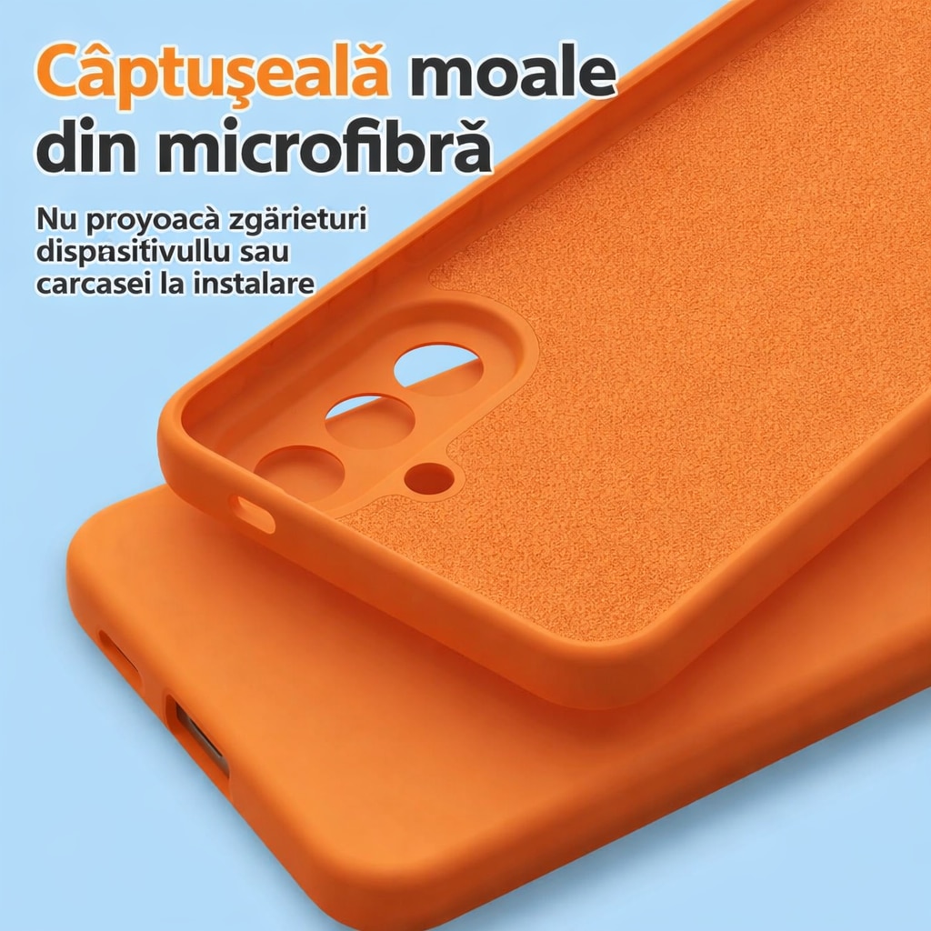 Husa Soft Touch, slim, ALC Mobile, anti soc, compatibila cu Samsung Galaxy A57, Portocaliu Tpu
