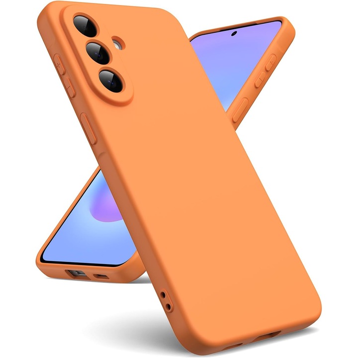 Husa Soft Touch, slim, ALC Mobile, anti soc, compatibila cu Samsung Galaxy A57, Portocaliu Tpu