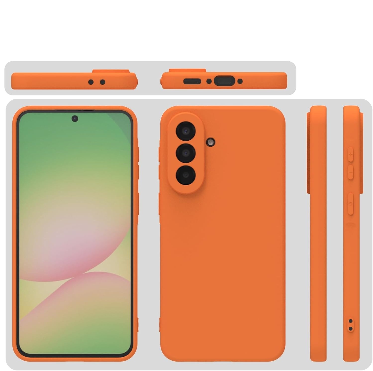 Husa Soft Touch, slim, ALC Mobile, anti soc, compatibila cu Samsung Galaxy A57, Portocaliu Tpu
