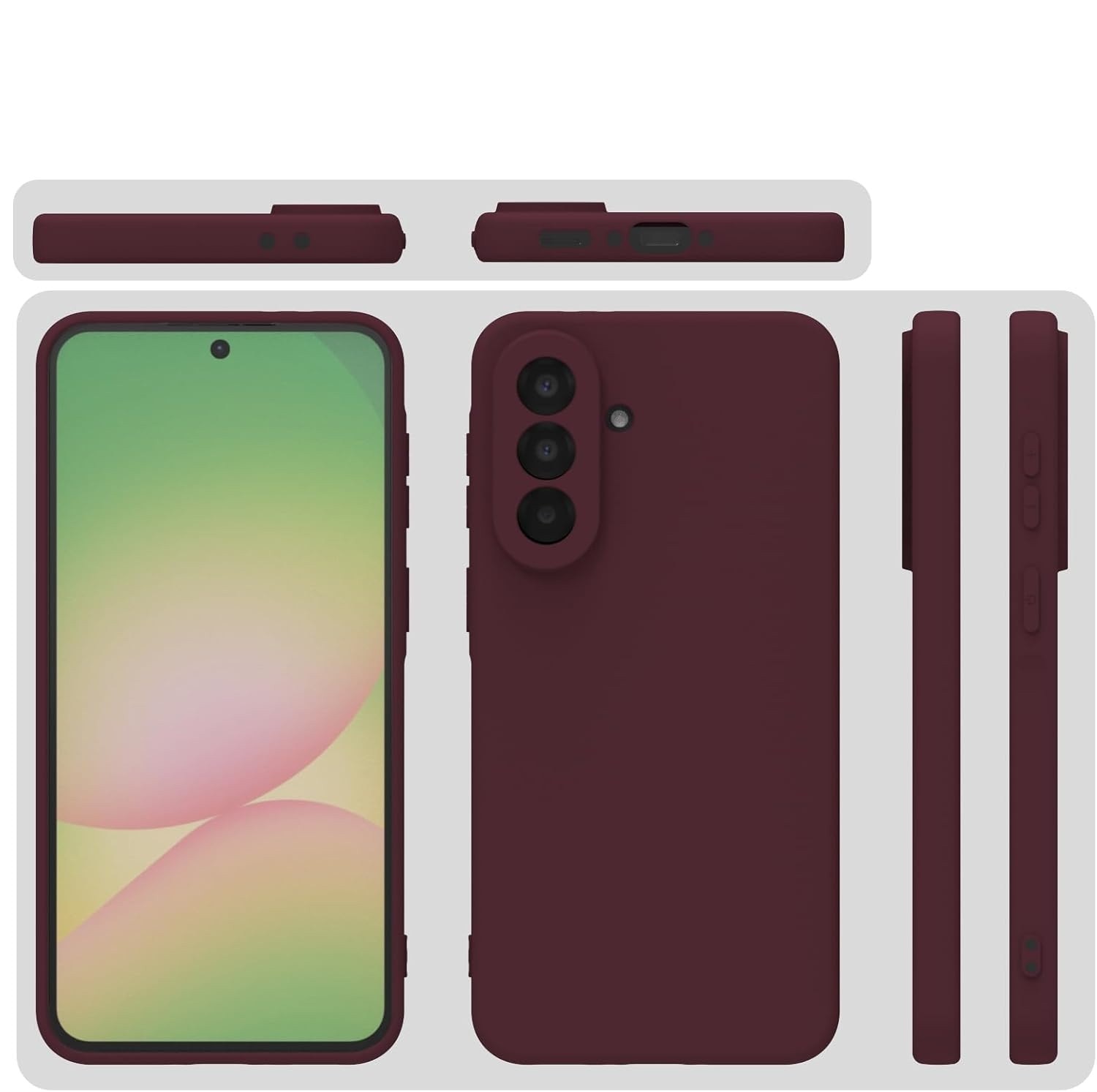 Husa Soft Touch, slim, ALC Mobile, anti soc, compatibila cu Samsung Galaxy A57, Visiniu Tpu