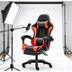 Scaun Gaming, TOP SCAUNE®, Scaun Gaming Ergonomic Cu Masaj Lombar Vibrator, Spatar Rabatabil 90-145°, Suport Picioare Retractabil, Piele PU Rezistenta, Perne Lombare Si Cervicale Reglabile, Baza Nylon Stabila, Rotire 360°, Negru/Rosu