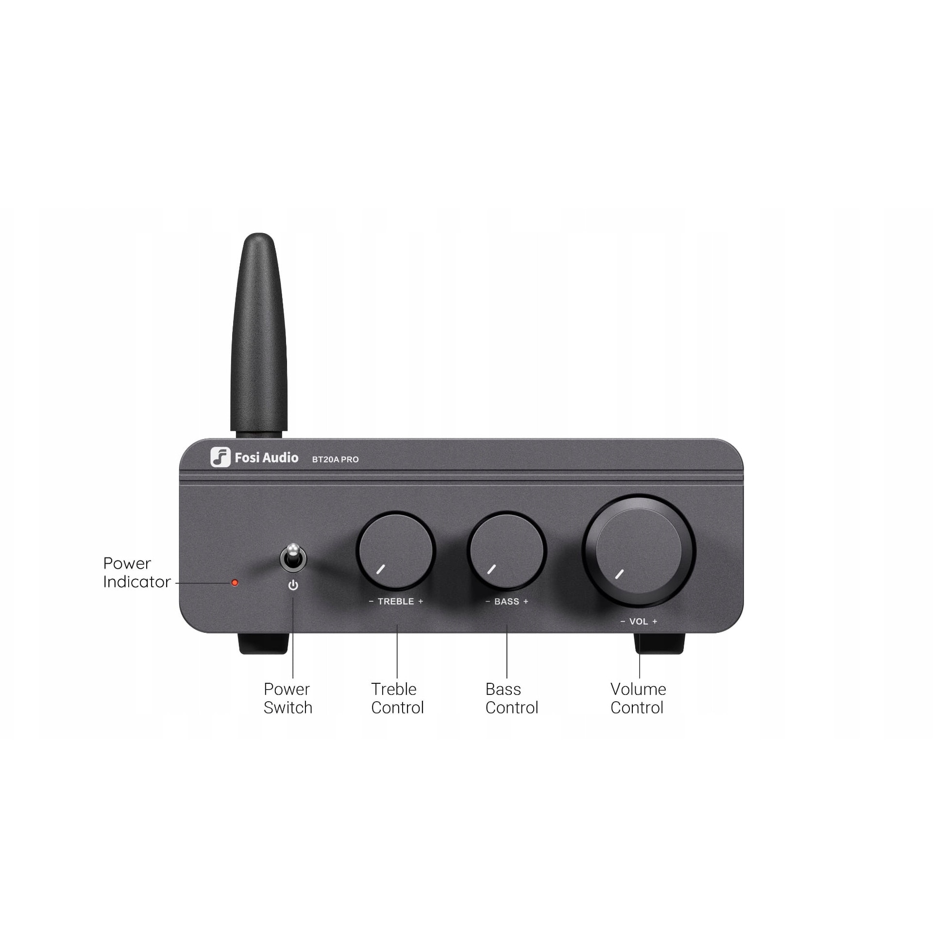 Amplificator Fosi Audio BT20A Pro, 2 x 300 W, Bluetooth 5.0, negru