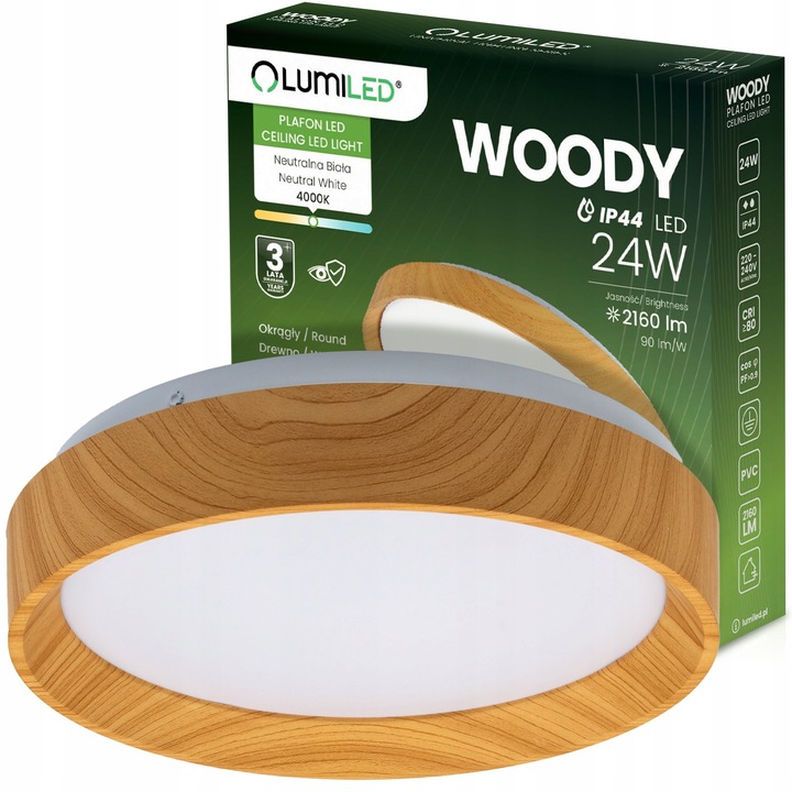 Plafon LED Lumiled 24W 4000K, fa, IP44, 32cm