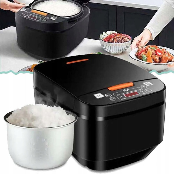 Мултикукър, 5л, 900W, черен, комплект с лъжица и мерителна чаша за ориз