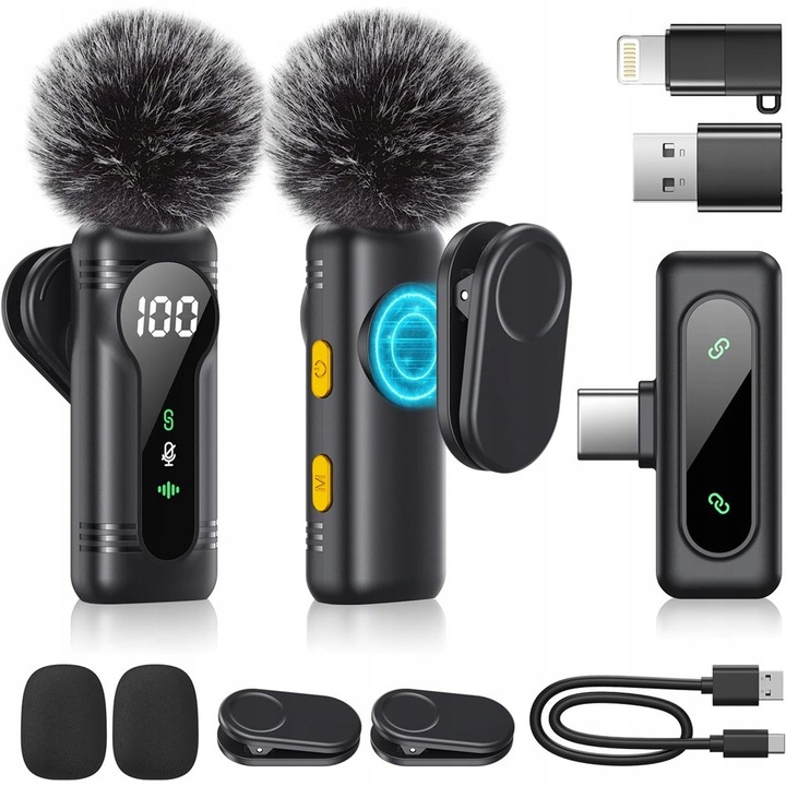 Vezeték nélküli Lavalier mikrofon, Mini, Szett