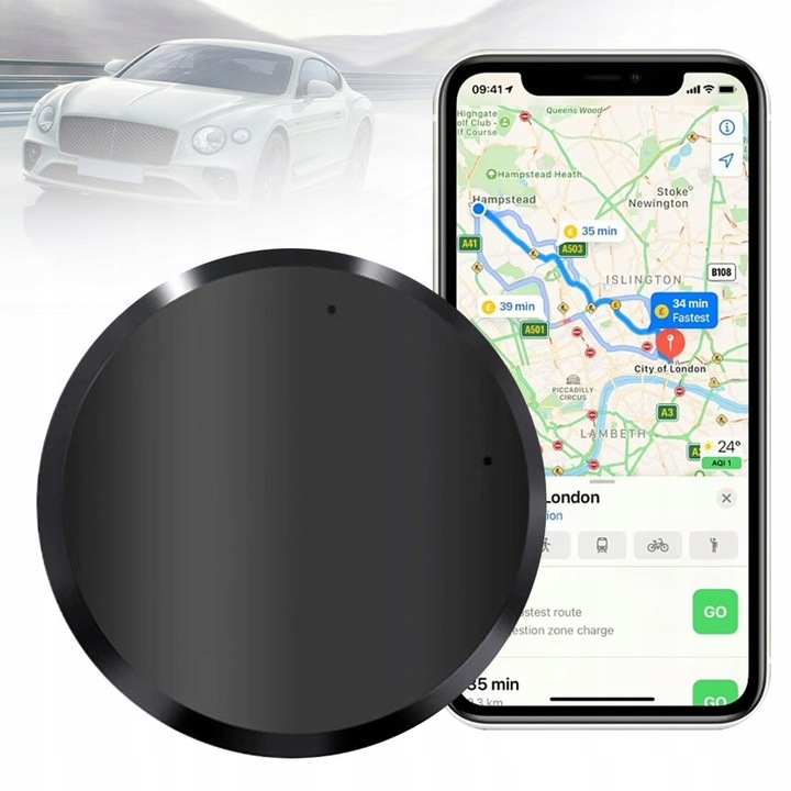 Localizator auto GF11, negru, 10g, cu magnet puternic, set cu cablu de date
