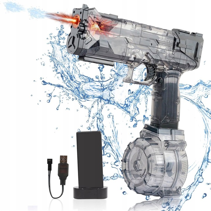 Pistol cu apa electric, negru, 26x5x19cm, set complet