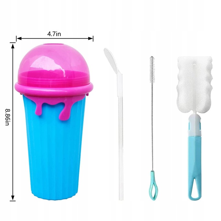 Cupa pentru Slushy, cu accesorii, multicolor