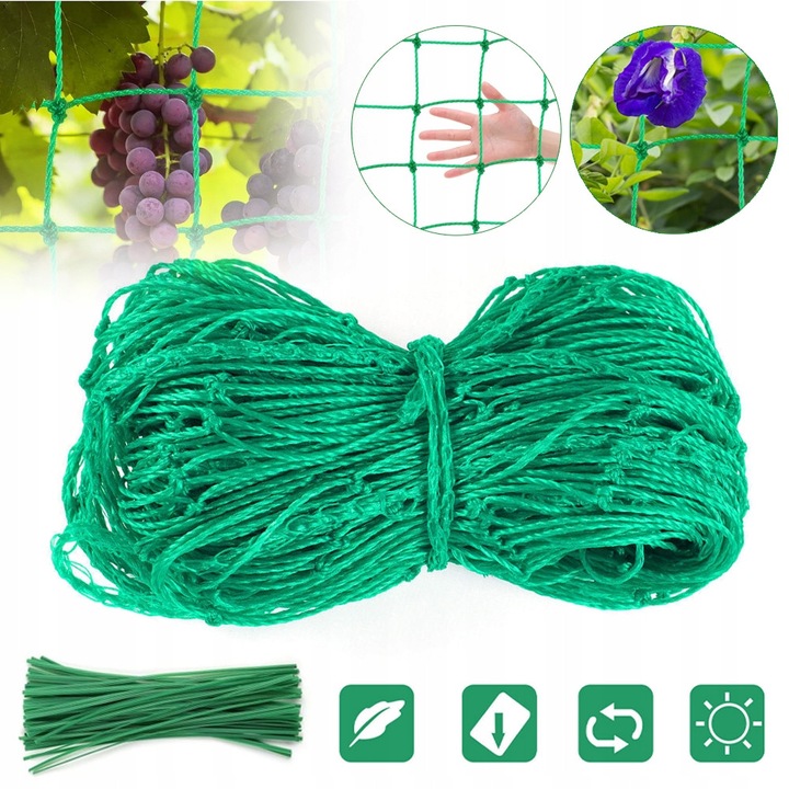Plasa de sustinere pentru plante, 200x500cm, 10x10cm, verde