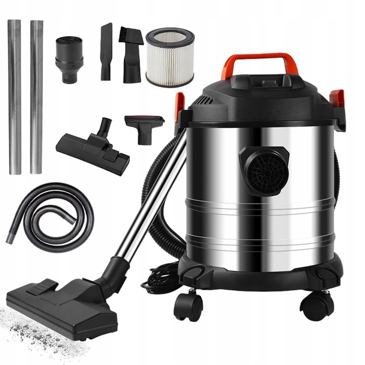 Aspirator, 20l, 1,5m furtun, 18 KPa, umed/uscat, argintiu/negru