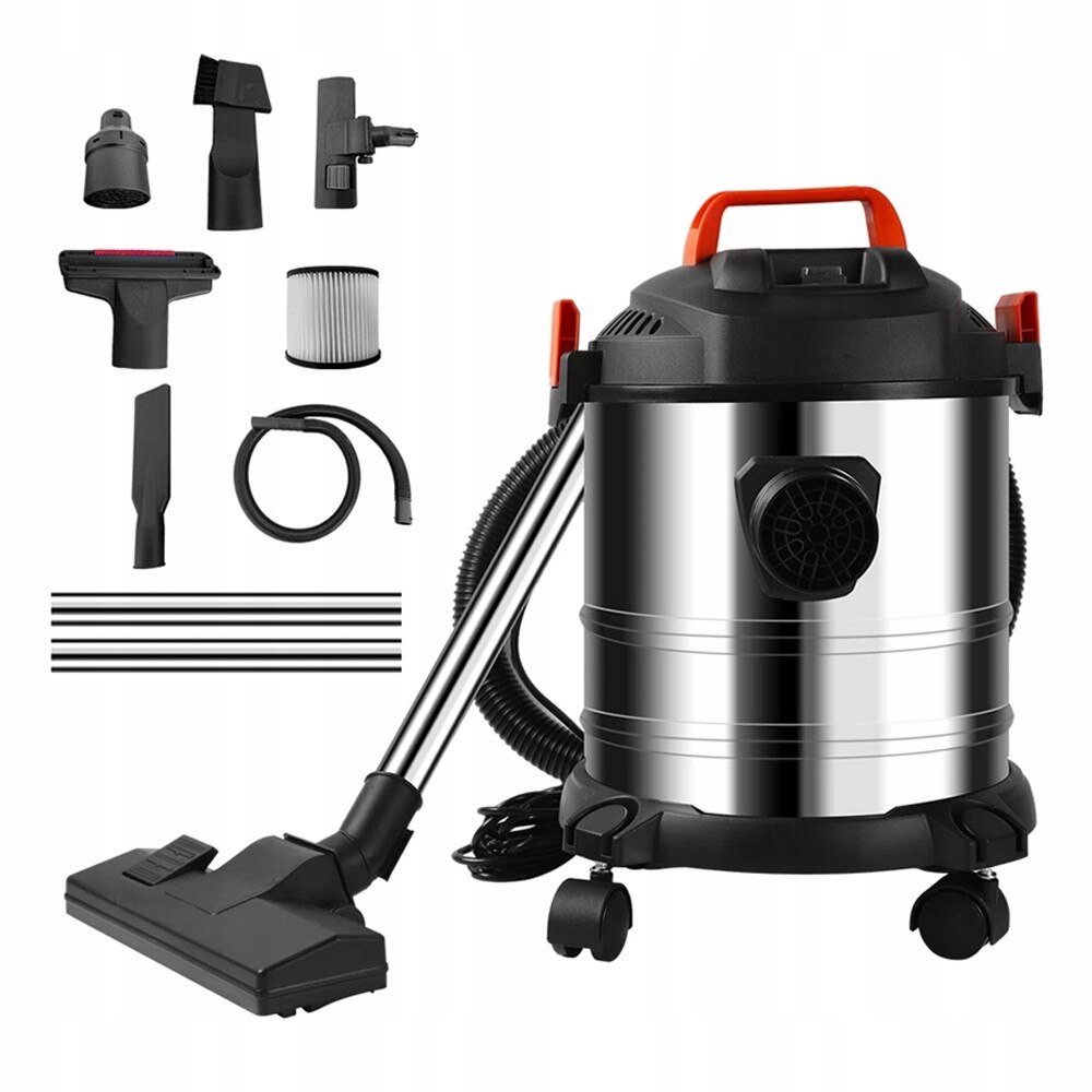 Aspirator, 20l, 1,5m furtun, 18 KPa, umed/uscat, argintiu/negru