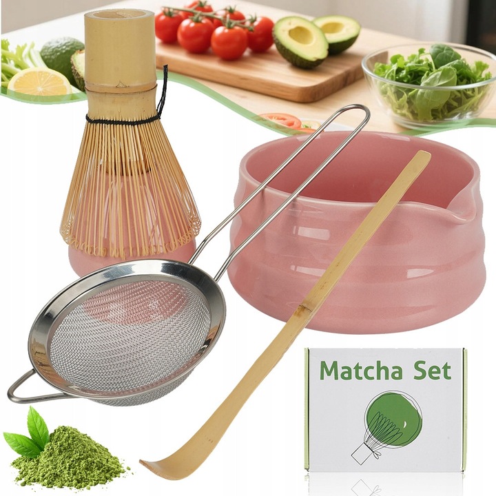 Set Accesorii Ceai, Prezentowy Do Herbaty Matcha, Miotelka Chasen, 2 piese