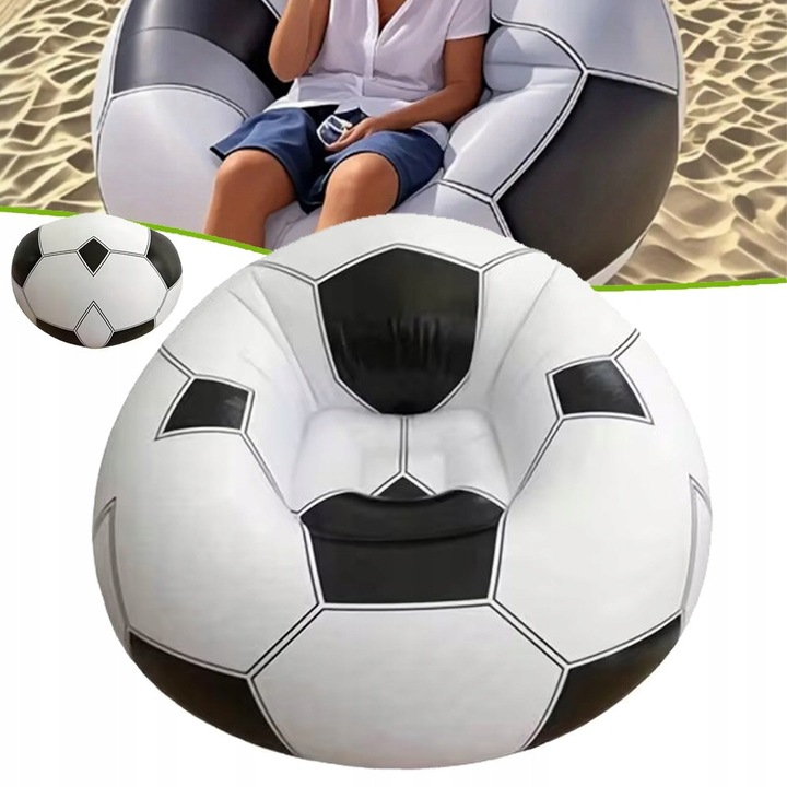 Fotoliu gonflabil, model minge de fotbal, de relaxare