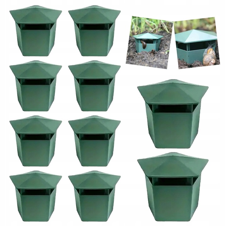 Set 10x Capcana pentru melci, Protectia plantelor, Granule rezistente la ploaie pentru melci