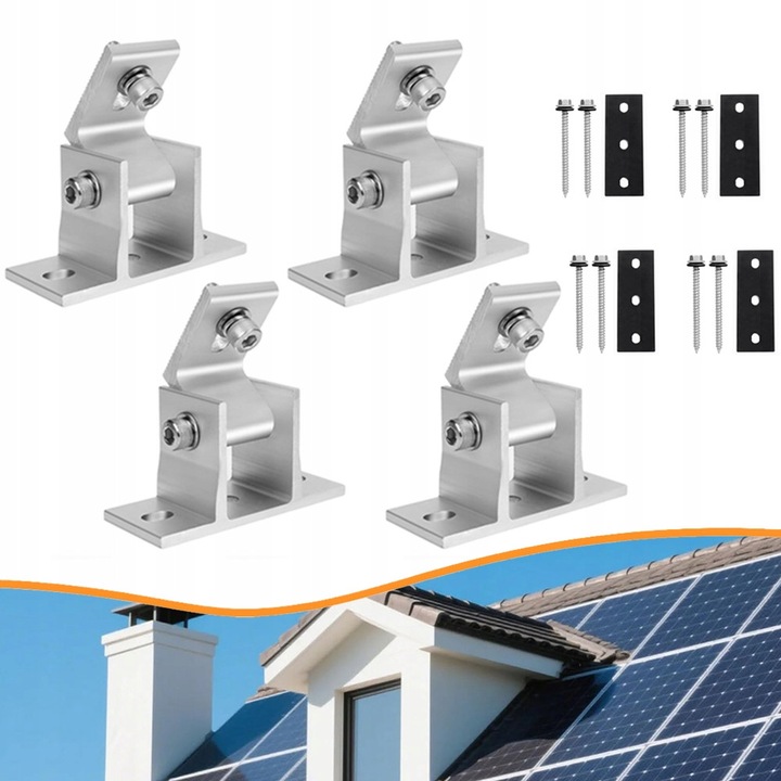 Set 4 x Suporturi pentru panouri solare, reglaj 10-60, pentru iahturi, acoperisuri, case