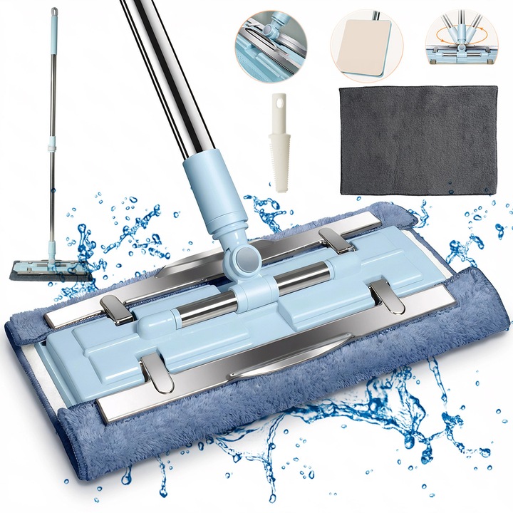 Mop din microfibra, mop plat, mop antistatic, set