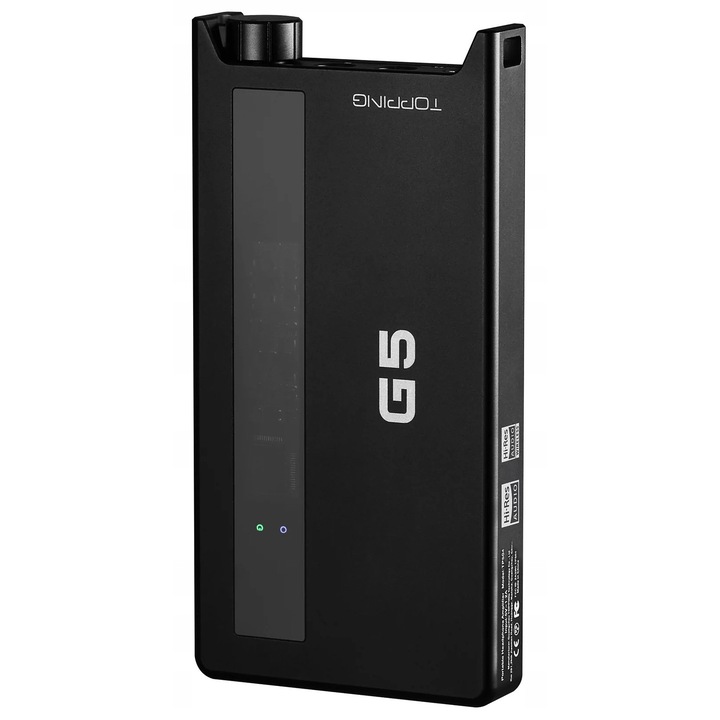 Amplificator portabil pentru casti Topping G5, DAC ES9068AS, Bluetooth, 4000mAh, negru