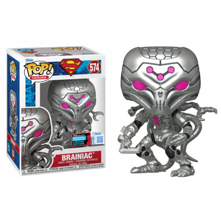 Figurina colectionabila Funko POP! Brainiac 574 Superman, 9cm, vinil, cu ambalaj cu fereastra