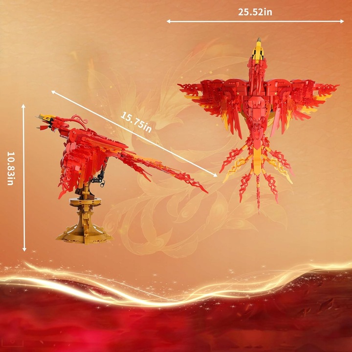 Set de constructie Feniks, rosu, 15,75x10,83in, design interactiv