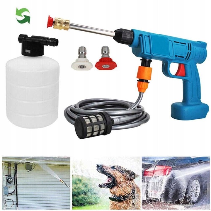Pistol de spalat cu presiune fara fir, 30bar, 5m furtun, set complet