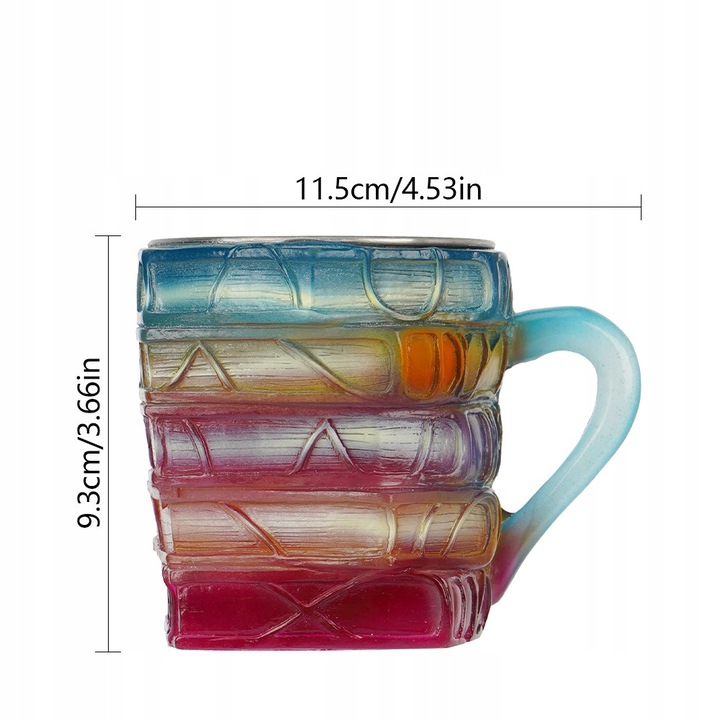 Set de 2 cani 300ml in forma de carti pentru cafea, ceai, sucuri, latte si cappuccino