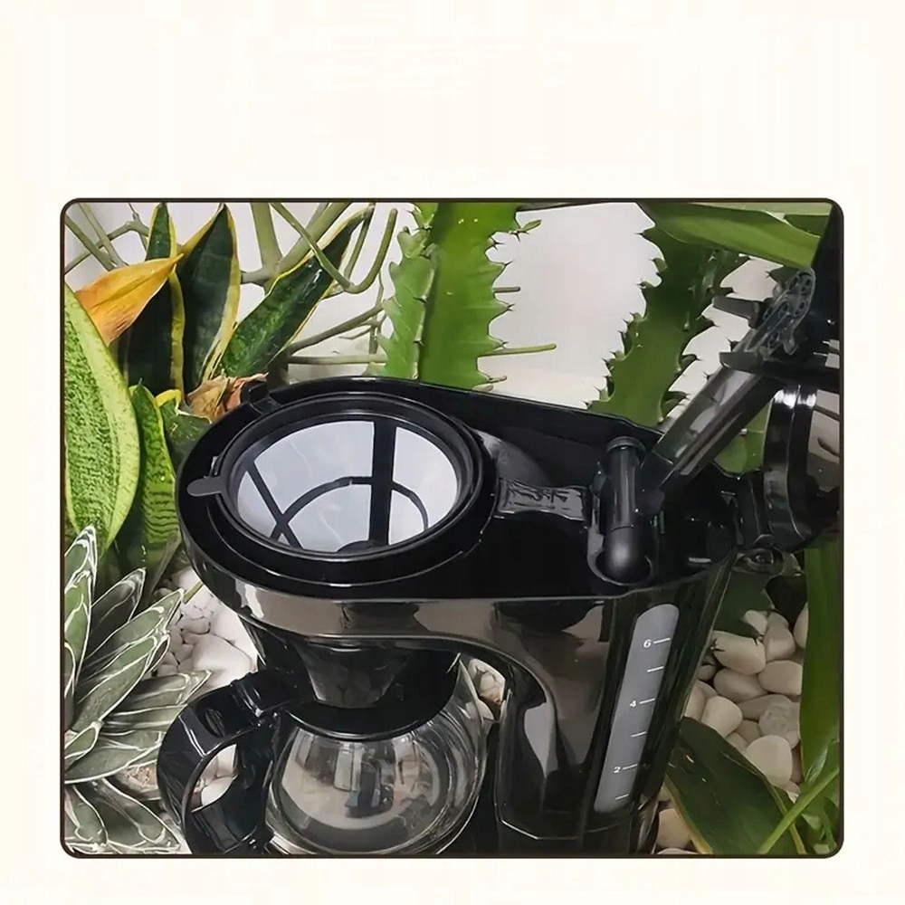 Carafa de sticla 0,75 L, Cafetiera cu filtru detasabil permanent