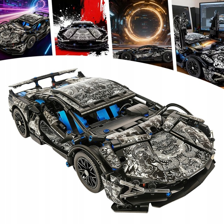 Set de constructie Zestaw Klockow Supercar, model 1:14, 1294 elemente