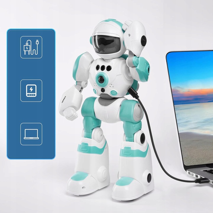 Robot de jucarie inteligent, programabil, cu telecomanda, set