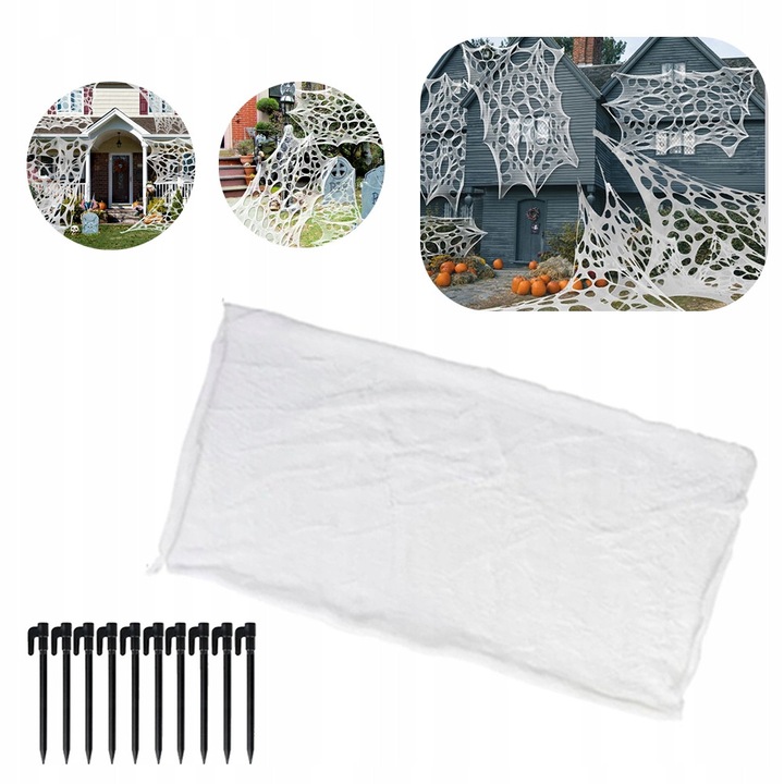 Decoratiune Halloween, Pajeczyna Gigantica cu 10 Colti